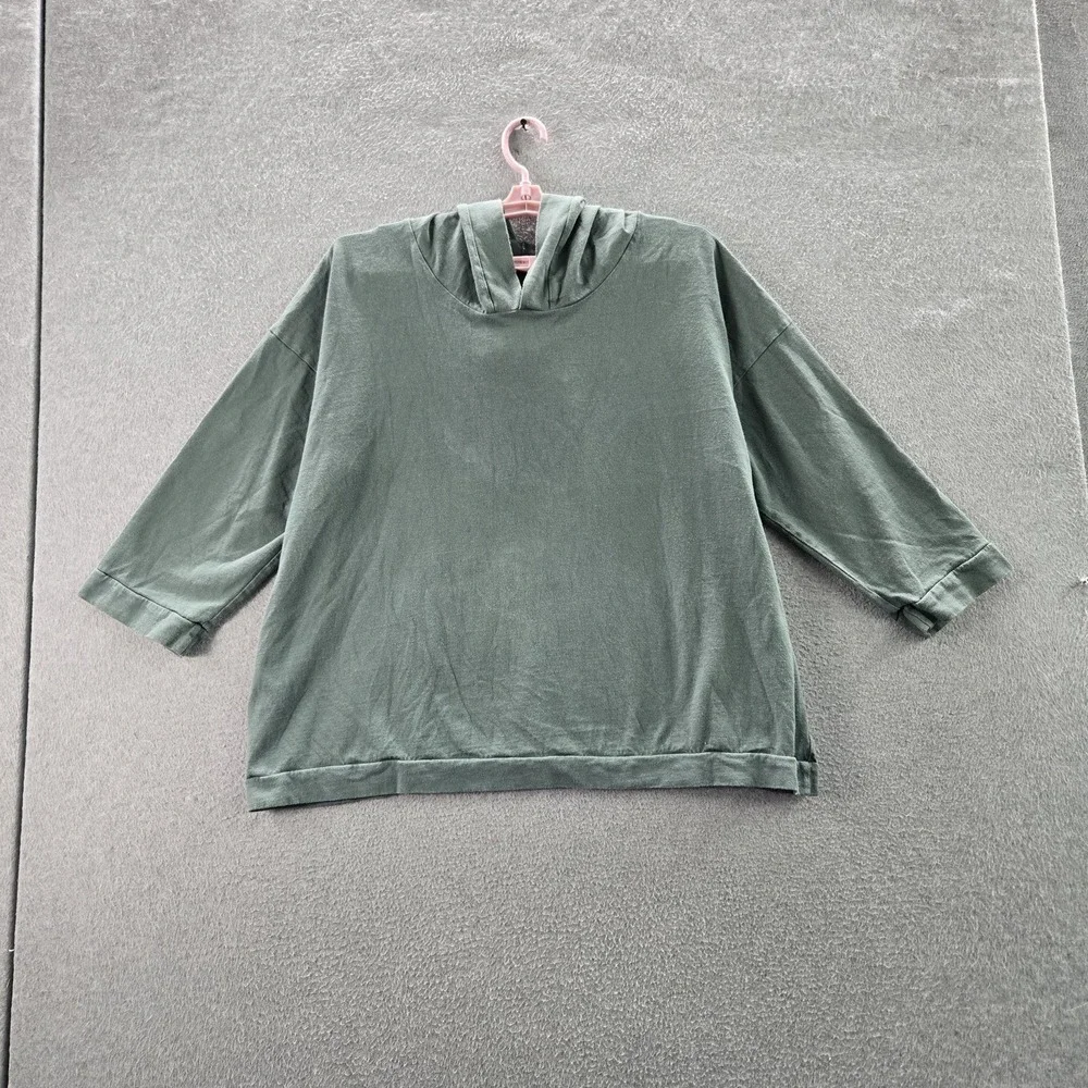 Bryn Walker Women Hoodie S Green Frank Cotton Jersey Cowl‎ Neck Pullover